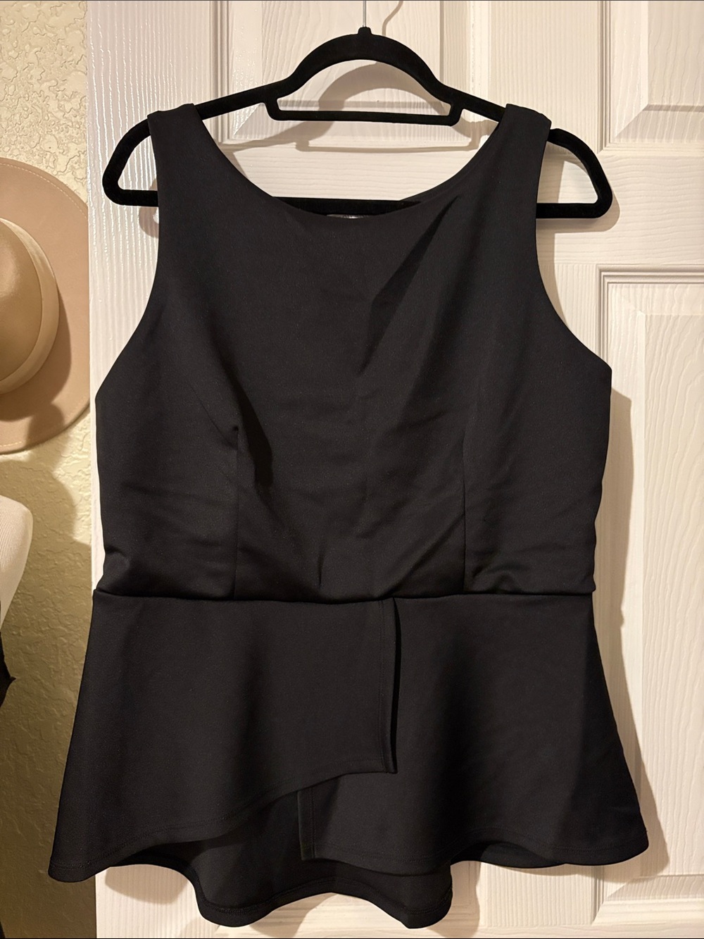 Bisou Bisou Black Peplum Shell Top - Sleek Women's Dress